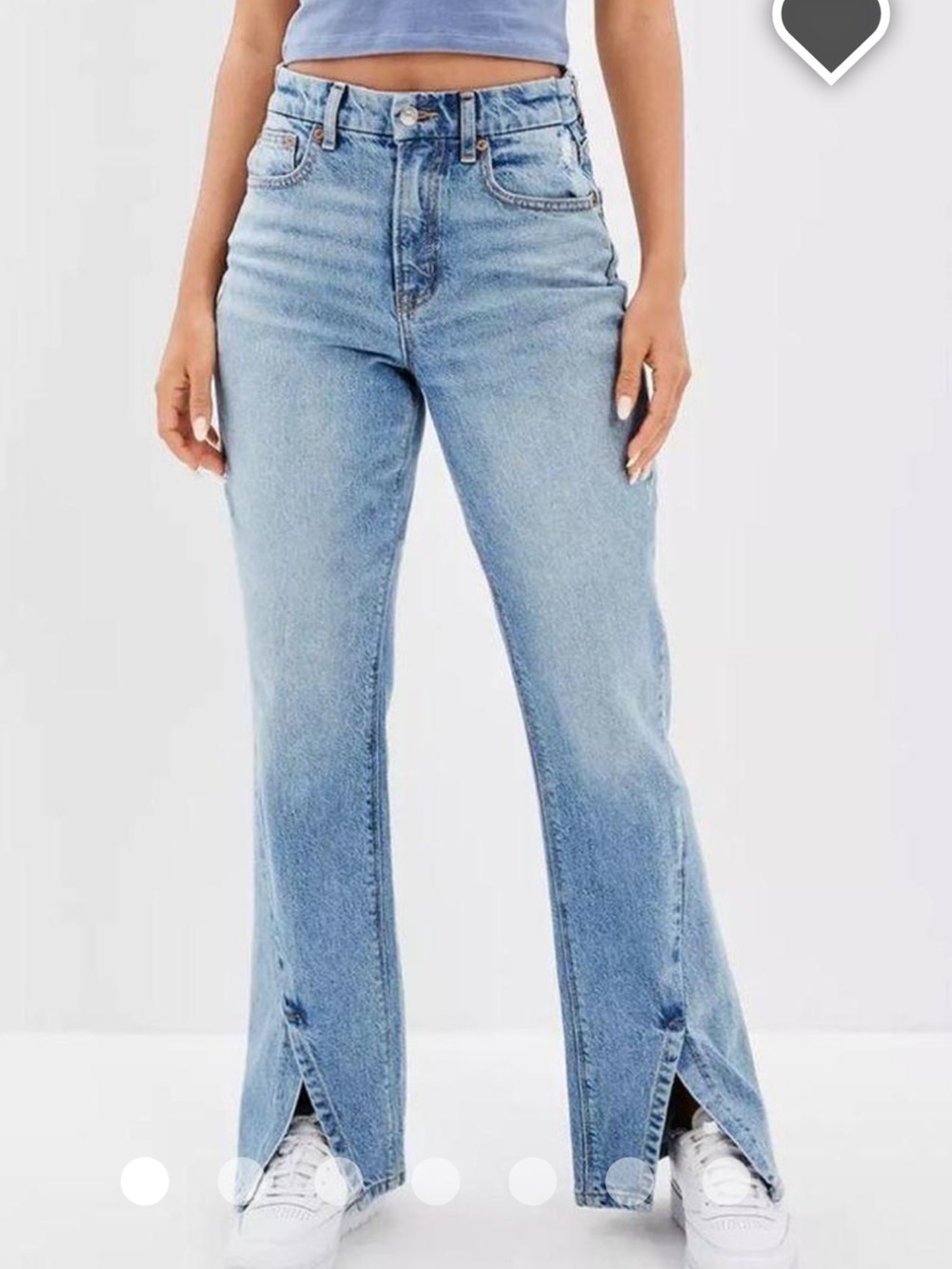 American Eagle Women’s Light Blue Split-Hem Denim Jeans Size 10